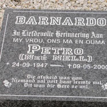 BARNARDO Petrunella nee NELL 1947-2000