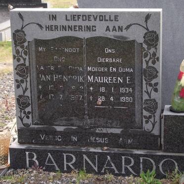 BARNARDO Jan Hendrik 1932-1987 &amp; Maureen E. 1934-1990