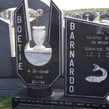 BARNARDO Ignatius Nico 1969-1989 :: NEL Helena Charlotta 1948-2001