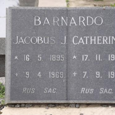 BARNARDO Jacobus J. 1895-1969 &amp; Catherina 1907-1992