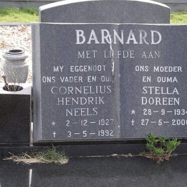 BARNARD Cornelius Hendrik Neels 1927-1992 &amp; Stella Doreen 1934-2000