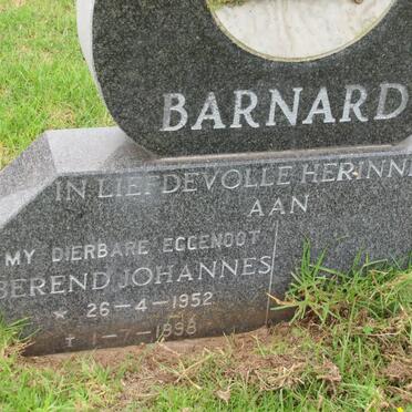 BARNARD Berend Johannes 1952-1998