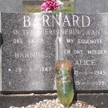 BARNARD Barnie 1947- &amp; Alice 1945-1991