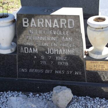 BARNARD Adam Johannes 1962-1979 :: BARNARD Chrissie 1937-2006