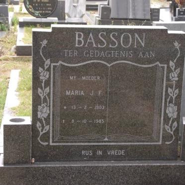 BASSON Maria J.F. 1903-1985