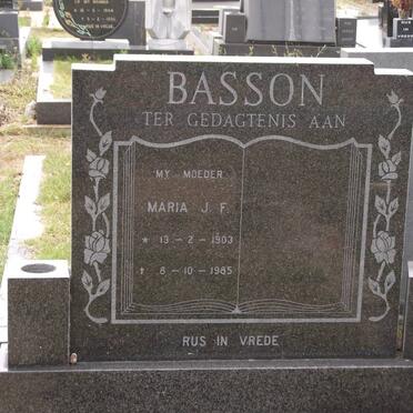 BASSON Maria J.F. 1903-1985
