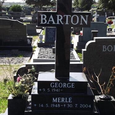 BARTON George 1941- &amp; Merle 1948-2004