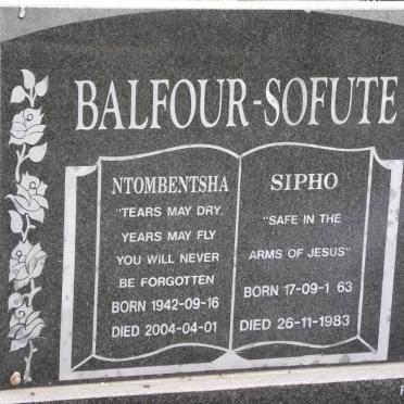 BALFOUR Ntombentsha 1942-2004 :: SOFUTE Sipho 1963-1983