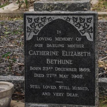 BETHUNE Catherine Elizabeth 1869-1962