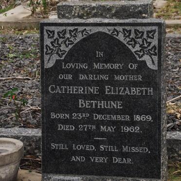 BETHUNE Catherine Elizabeth 1869-1962
