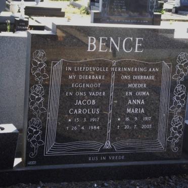 BENCE Jacob Carolus 1917-1984 &amp; Anna Maria 1917-2003