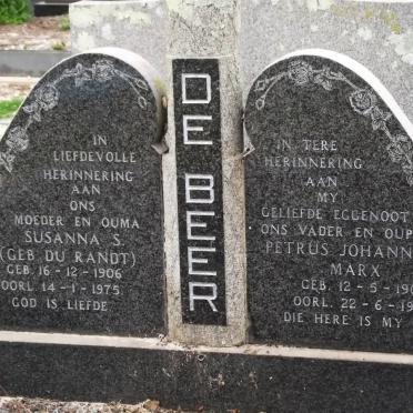BEER Petrus Johannes Marx, de 1903-1972 &amp; Susanna S. DU RANDT 1906-1975
