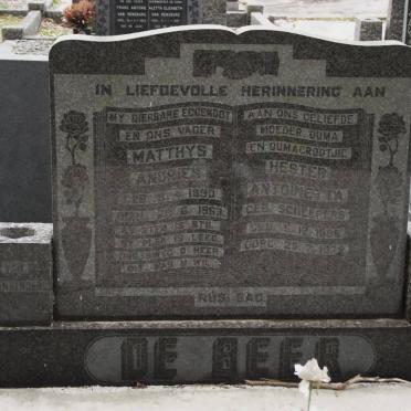 BEER Matthys Andries, de 1890-1963 &amp; Hester Antoinetta 1886-1979