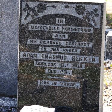 BEKKER Adam Erasmus -19?8