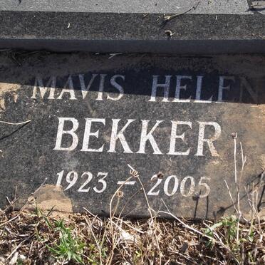 BEKKER Mavis Helen 1923-2005