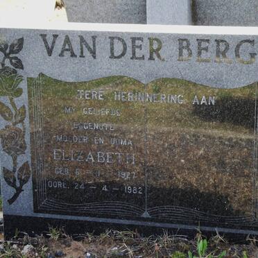 BERG Elizabeth, van der 1927-1982