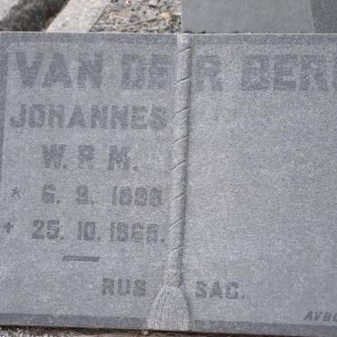BERG Johannes W.R.M., van der 1898-1969