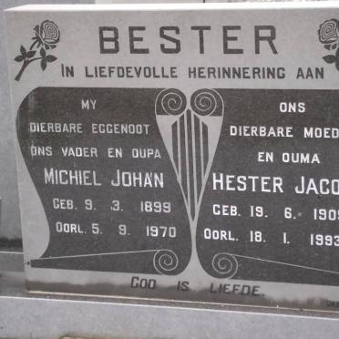 BESTER Michiel Johan 1899-1970 &amp; Hester Jacoba 1905-1993