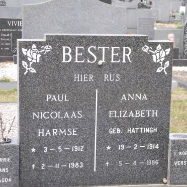 BESTER Paul Nicolaas Harmse 1912-1983 &amp; Anna Elizabeth HATTINGH 1914-1986