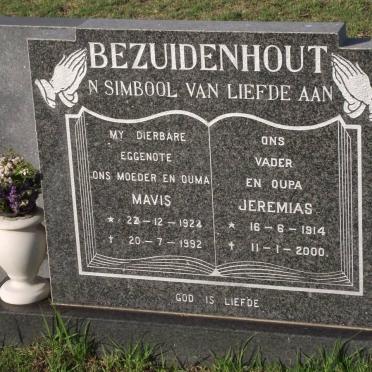 BEZUIDENHOUT Jeremias 1914-2000 &amp; Mavis 1924-1992