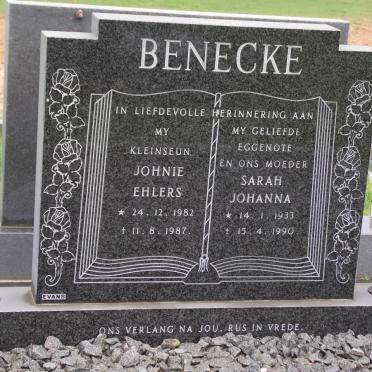 BENECKE Sarah Johanna 1933-1990 :: EHLERS Johnie 1982-1987