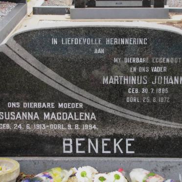 BENEKE Marthinus Johannes 1885-1972 &amp; Susanna Magdalena 1913-1994