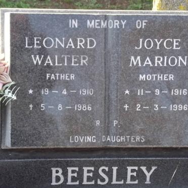 BEESLEY Leonard Walter 1910-1986 &amp; Joyce Marion 1916-1996