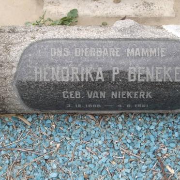 BENEKE Hendrika P. nee VAN NIEKERK 1888-1961
