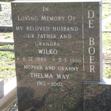 BOER Wilko, de 1899-1966 &amp; Thelma May 1912-2003