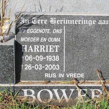 BOWER Harriet 1938-2003