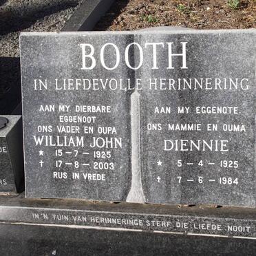 BOOTH William John 1925-2003 &amp; Diennie 1925-1984
