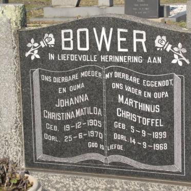 BOWER  Marthinus Christoffel 1899-1968 &amp; Johanna Christina Matilda 1905-1970