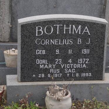 BOTHMA Cornelius B.J. 1911-1972 &amp; Mary Victoria 1917-1993