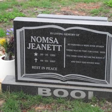 BOOI Nomsa Jeanett 1952-2007