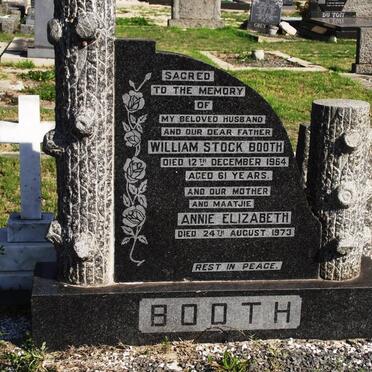 BOOTH William Stock -1964 &amp; Annie Elizabeth -1973