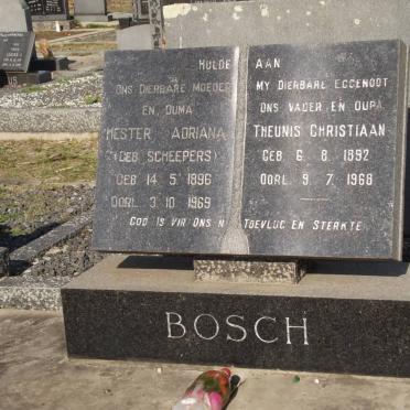 BOSCH Theunis Christiaan 1892-1968 &amp; Hester Adriana SCHEEPERS 1896-1969