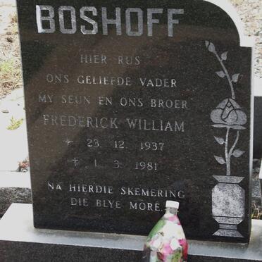 BOSHOFF Frederick William 1937-1981