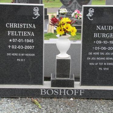 BOSHOFF Christina Feltiena 1945-2007 :: BURGER Naudé 1941-2003