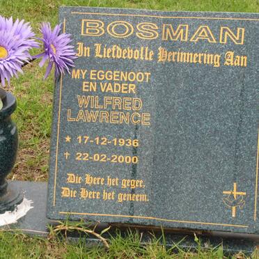 BOSMAN Wilfred Lawrence 1936-2000