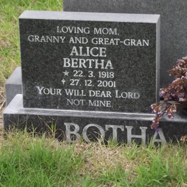 BOTHA Alice Bertha 1918-2001