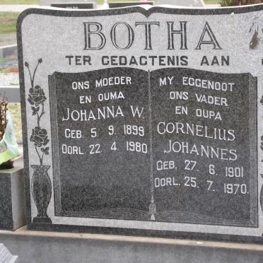 BOTHA Cornelius Johannes 1901-1970 &amp; Johanna W. 1899-1980