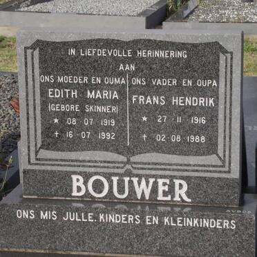BOUWER Frans Hendrik 1916-1988 &amp;  Edith Maria SKINNER 1919-1992