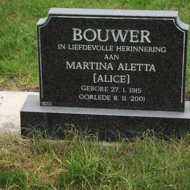 BOUWER Martina Aletta 1915-2001