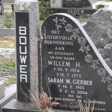 BOUWER Willem H. 1924-1975 &amp; Sarah M. GERBER 1933-2004