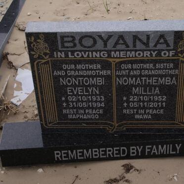 BOYANA Nontombi Evelyn 1933-1994 :: BOYANA Nomathemba Millia 1952-2011