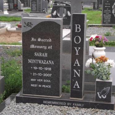 BOYANA Sarah Nontwazana 1918-2007