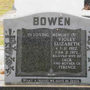 BOWEN Violet Elizabeth 1922-1971