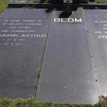 BLOM Benjamin Arthur 1916-1977 &amp; Cynthia Jean 1928-2001