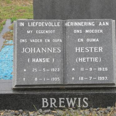 BREWIS Johannes 1923-1995 &amp; Hester 1925-1997