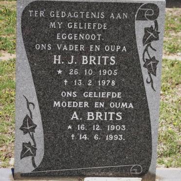 BRITS H.J. 1905-1978 &amp; A. 1903-1993